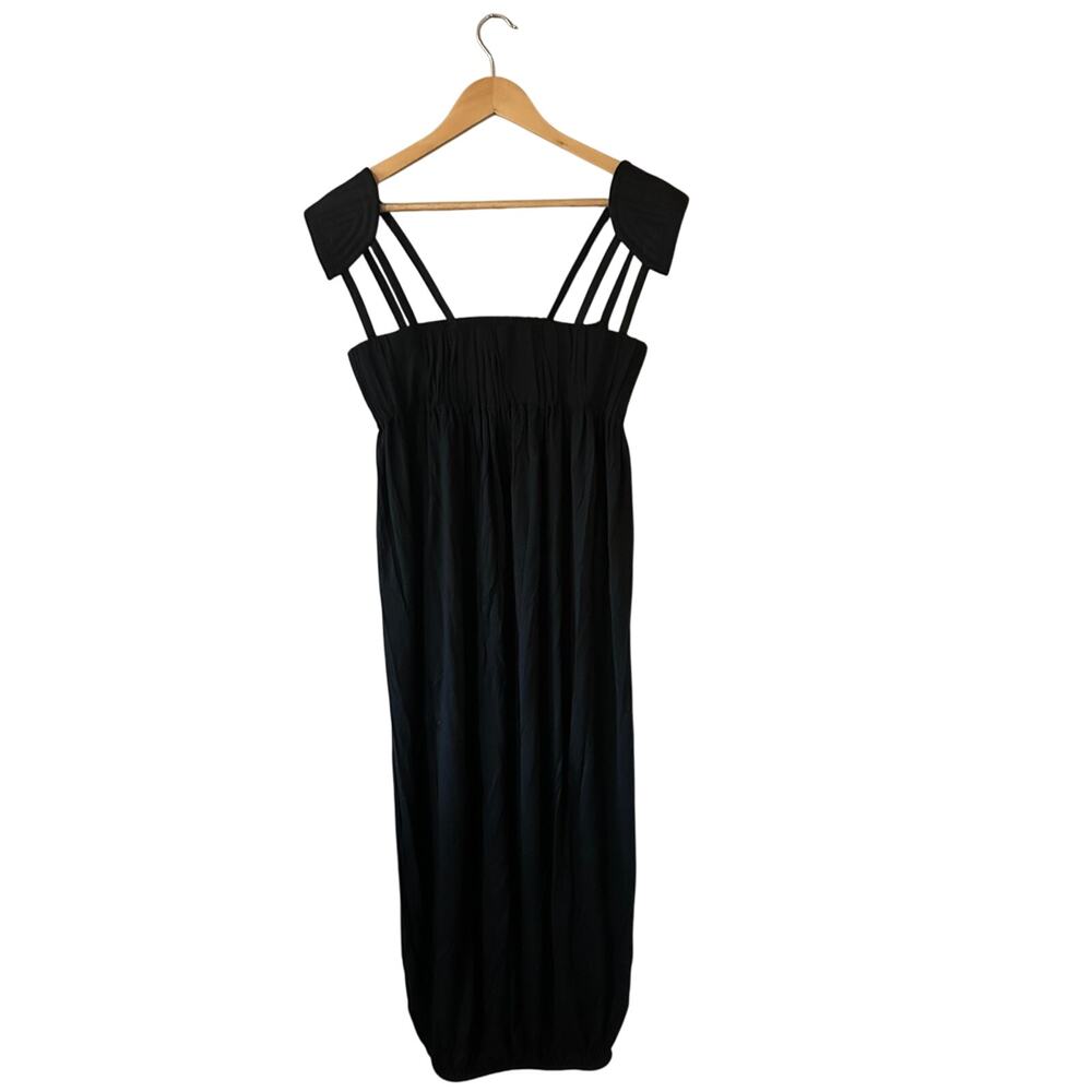 Felipe Oliveira Baptista Black Silk Midi Dress Size 34